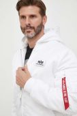 Куртка-бомбер Alpha Industries MA-1 ZH Back Print чоловіча колір білий зимова