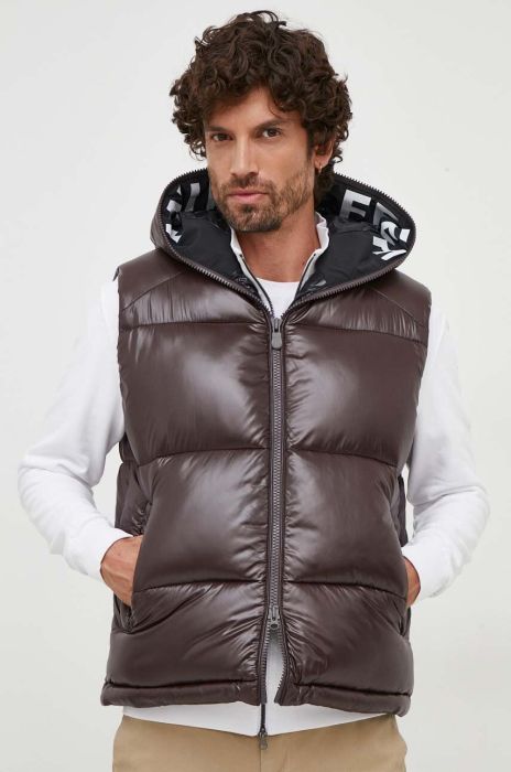 Безрукавка Save The Duck чоловічий колір коричневий зимовий