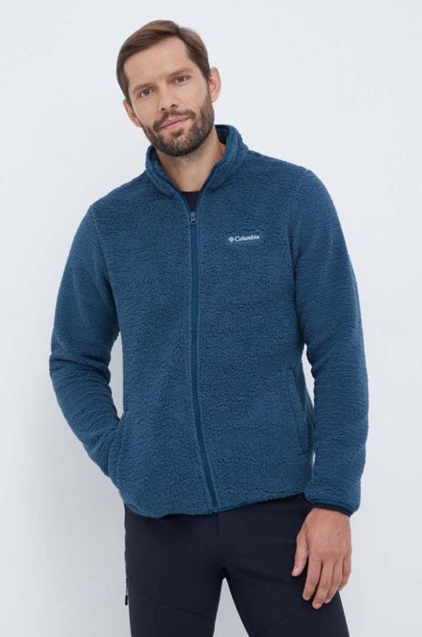 Кофта Columbia чоловіча колір бірюзовий однотонна