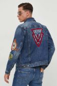 Джинсова куртка Guess чоловіча перехідна колір блакитний