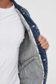 Джинсова куртка Guess чоловіча перехідна колір блакитний