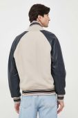 Куртка-бомбер з домішкою вовни Armani Exchange перехідна колір бежевий