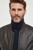 Шкіряна куртка Liu Jo чоловіча колір коричневий перехідна