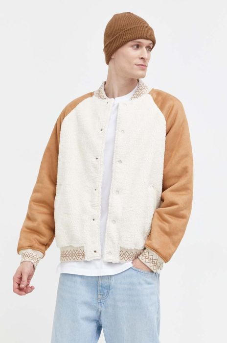 Куртка-бомбер UGG чоловічий колір коричневий перехідна