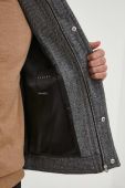 Куртка з домішкою вовни Sisley колір сірий перехідна oversize