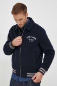 Вовняна куртка Tommy Hilfiger колір синій перехідна (3558056)