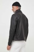 Шкіряна куртка BOSS чоловіча колір чорний перехідна (3621844)