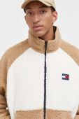Двостороння куртка Tommy Jeans чоловіча колір бежевий перехідна