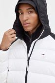 Пухова куртка Tommy Jeans чоловіча колір білий перехідна