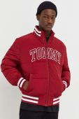 Куртка-бомбер Tommy Jeans чоловічий колір бордовий перехідна