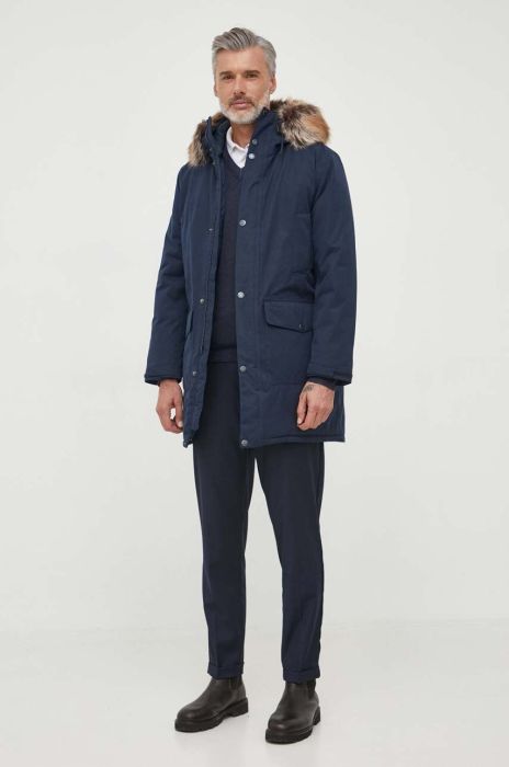 Парка Barbour чоловіча колір синій зимова
