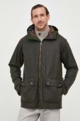 Бавовняна куртка Barbour Bedale колір зелений перехідна oversize