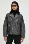 Шкіряна куртка Won Hundred чоловіча колір сірий перехідна