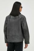 Шкіряна куртка Won Hundred чоловіча колір сірий перехідна