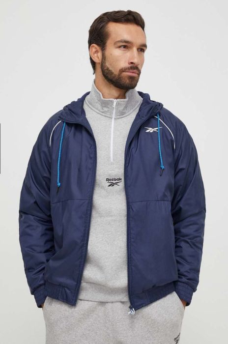 Куртка Reebok чоловіча колір синій перехідна oversize