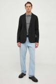 Піджак з домішкою вовни Michael Kors колір чорний