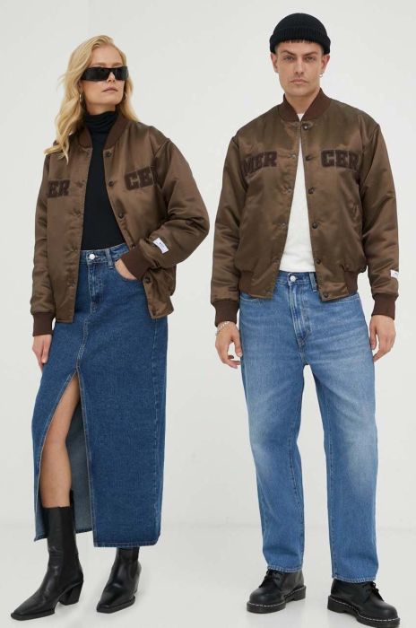 Куртка-бомбер Mercer Amsterdam колір коричневий перехідна oversize