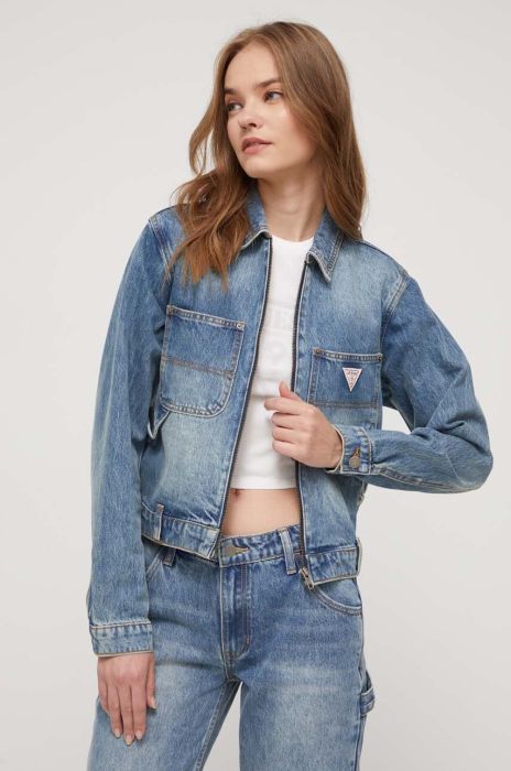 Джинсова куртка Guess Originals колір синій перехідна (3541851)