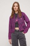 Джинсова куртка Guess Originals перехідна колір рожевий (3541855)