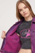 Джинсова куртка Guess Originals перехідна колір рожевий (3541855)