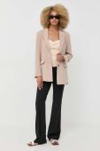 Піджак Notes du Nord колір бежевий oversize однотонна