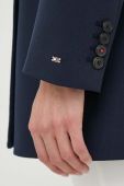 Піджак з домішкою вовни Tommy Hilfiger колір синій двобортний однотонна