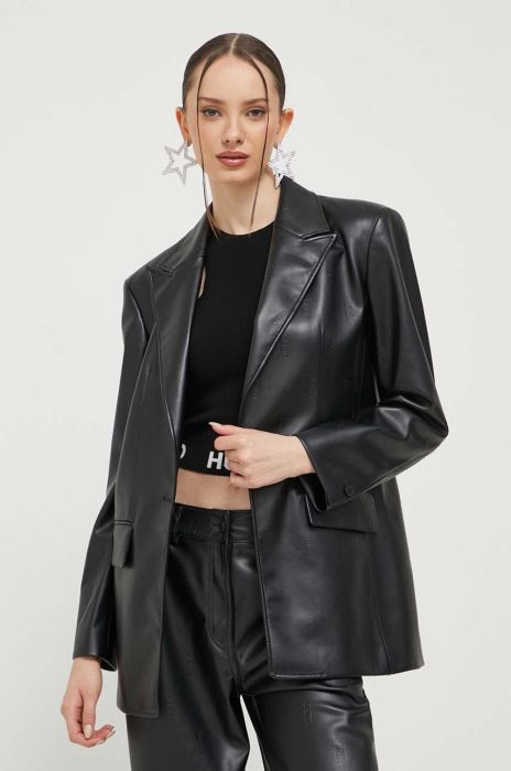 Піджак HUGO колір чорний однобортний однотонна (3369755)