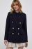 Вовняний піджак Lauren Ralph Lauren колір синій двобортний однотонна