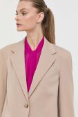 Піджак Weekend Max Mara колір бежевий однобортний однотонна