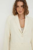 Піджак з домішкою льону By Malene Birger Porter колір бежевий однобортний однотонний