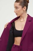 Піджак Patrizia Pepe колір фіолетовий однобортний однотонна (3383481)