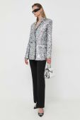Піджак Patrizia Pepe колір срібний двобортний візерунок
