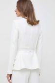 Піджак Elisabetta Franchi колір білий однобортний однотонна