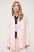 Бавовняний піджак Stine Goya колір рожевий однобортний однотонна