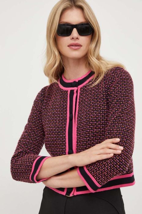 Кардиган з домішкою вовни Liu Jo колір коричневий