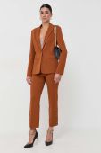 Піджак Twinset колір коричневий однобортний однотонна