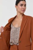 Піджак Twinset колір коричневий однобортний однотонна
