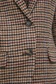 Вовняний піджак Weekend Max Mara колір коричневий однобортний візерунок