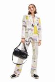 Піджак Desigual колір білий однобортний візерунок
