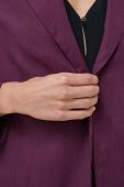 Піджак Sisley колір фіолетовий без застібки однотонна
