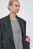 Вовняний піджак Pinko колір сірий oversize однотонна