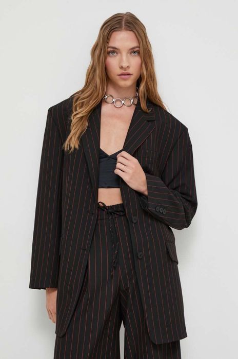 Піджак HUGO колір чорний однобортний візерунок (3678828)