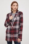 Піджак Tommy Hilfiger колір бордовий oversize візерунок