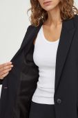 Піджак з домішкою вовни BA&SH колір чорний однобортний однотонна