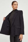 Піджак Patrizia Pepe колір чорний двобортний однотонна (3648191)