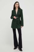 Піджак з домішкою вовни Gestuz Fenaya колір зелений однобортний однотонний