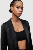 Піджак AllSaints Aleida колір чорний без застібки однотонний