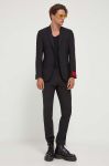Вовняний піджак HUGO колір чорний (3462695)