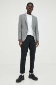 Піджак з домішкою вовни HUGO колір сірий