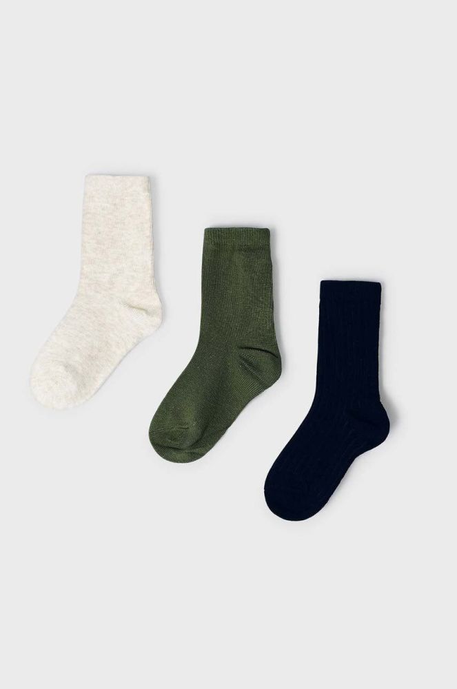 Дитячі шкарпетки Mayoral 3-pack колір зелений (3438057)
